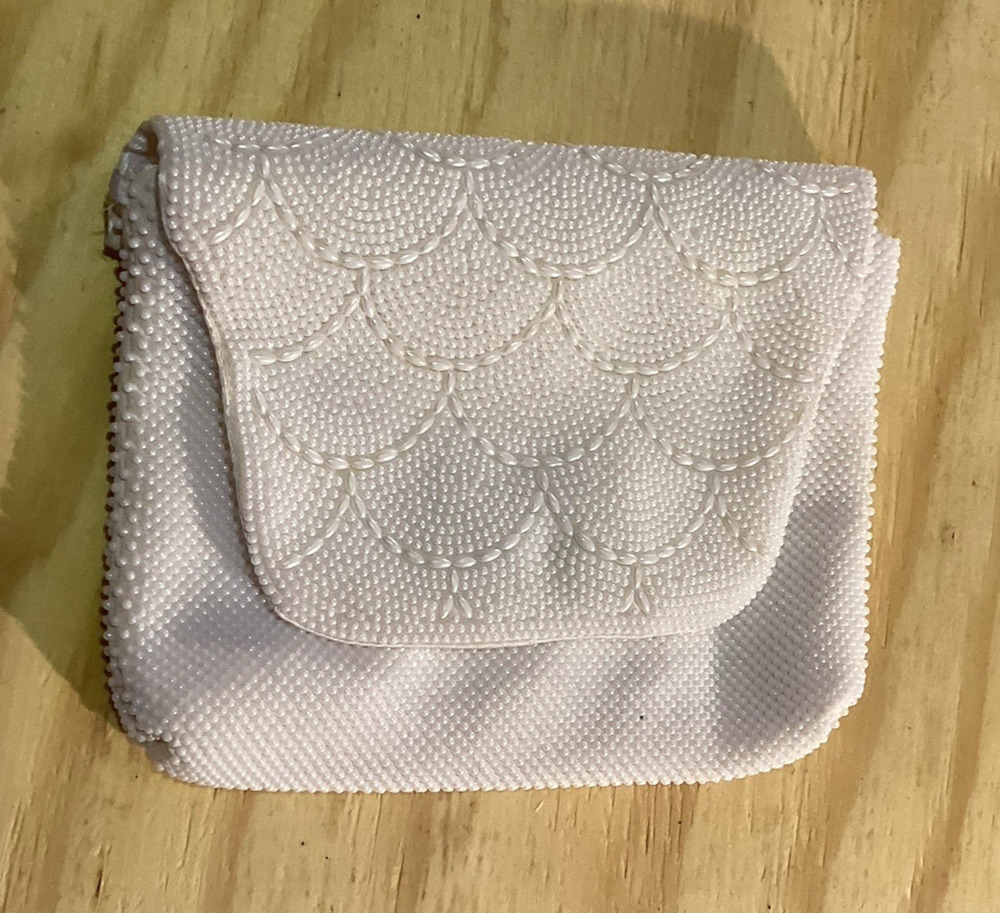 Vintage Ivory Faux Pearl Clutch Purse